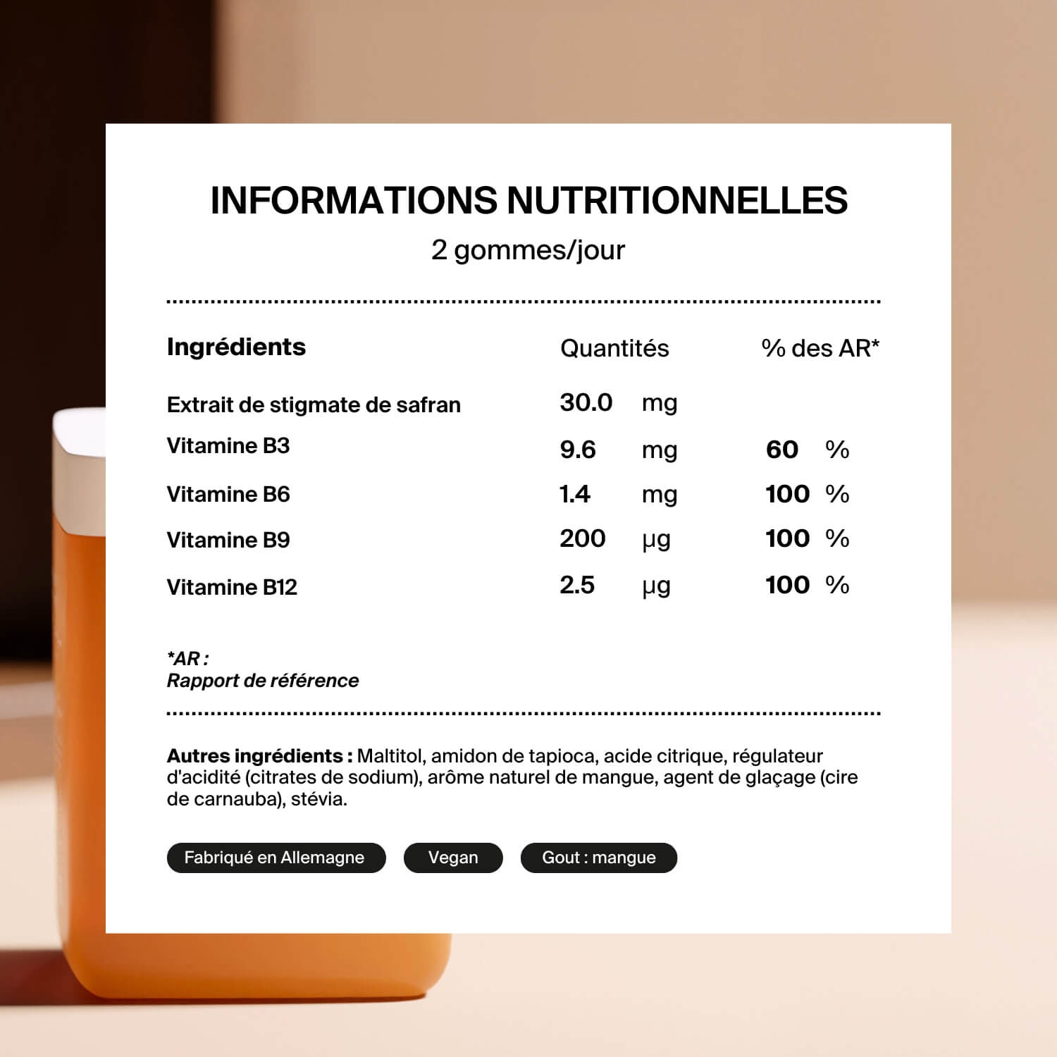Gommes Sérénité au Safran